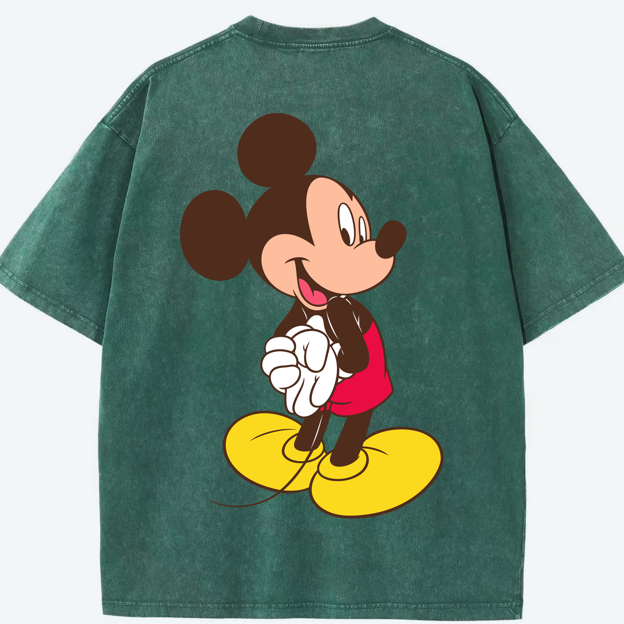 （画像用） ミッキーマウス Mickey Mouse 綿100% ヴィンテージ風 半袖Tシャツ（背面プリント）